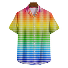 All Over Print Rainbow Zebra Collared Shirt