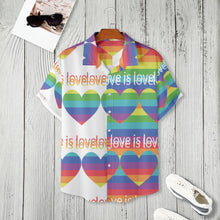 All Over Print Rainbow Zebra Collared Shirt