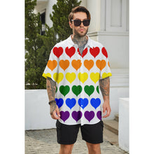 All Over Print Rainbow Zebra Collared Shirt