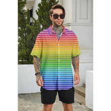 All Over Print Rainbow Zebra Collared Shirt
