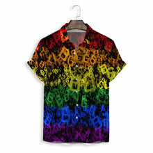 All Over Print Rainbow Zebra Collared Shirt